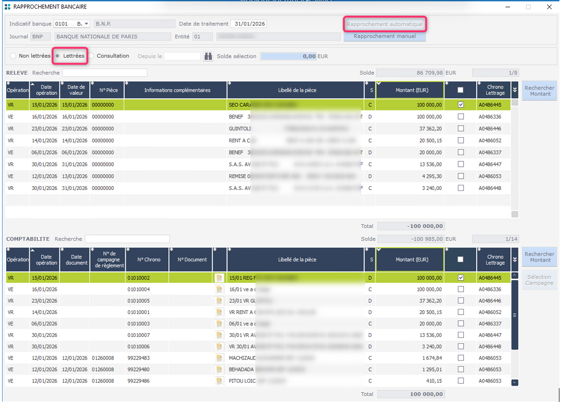 Le rapprochement bancaire dans le logiciel ERP HexaOpale