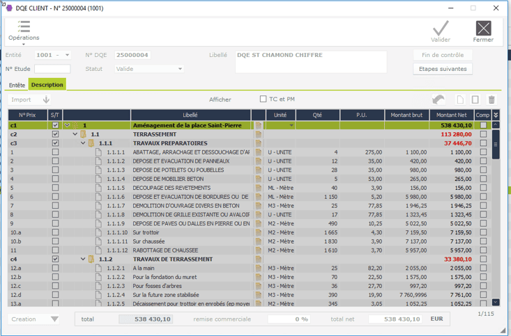 Bibliothèque de ressources du module gestion des étude de l'ERP HexaOpale