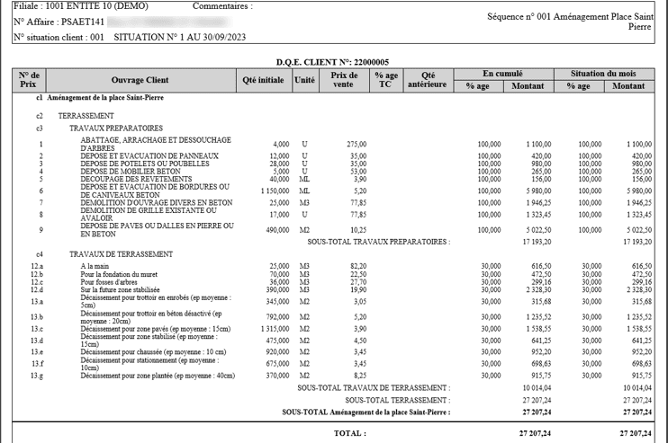 Quantités clients à facturer dans l'ERP HexaOpale